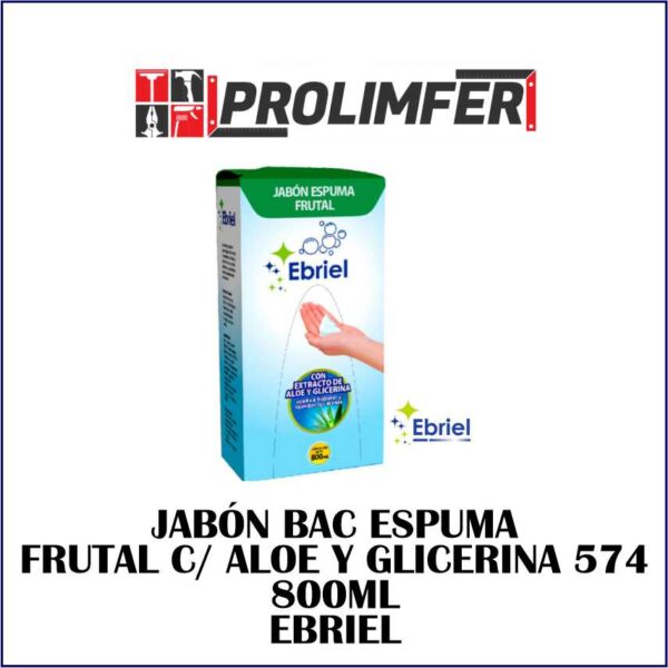 Jabón BAC espuma frutal con alóe y glicerina 574 800ml - EBRIEL