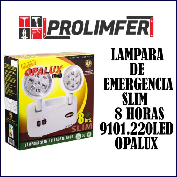 Lámpara de emergencia slim 8hrs 9101.220 led - OPALUX