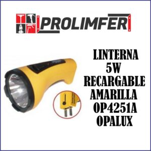 Linterna 5w recargable amarilla OP-4251A - OPALUX