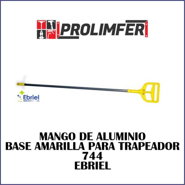 Mango de aluminio base amarilla para trapeador 744 - EBRIEL