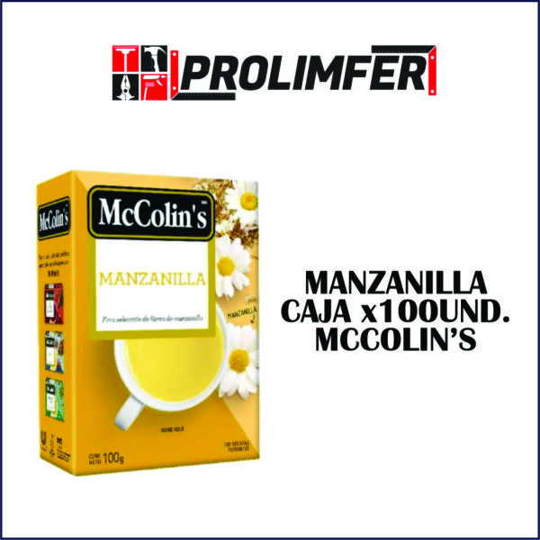 Manzanilla filtrante caja x100und - McCOLIN'S