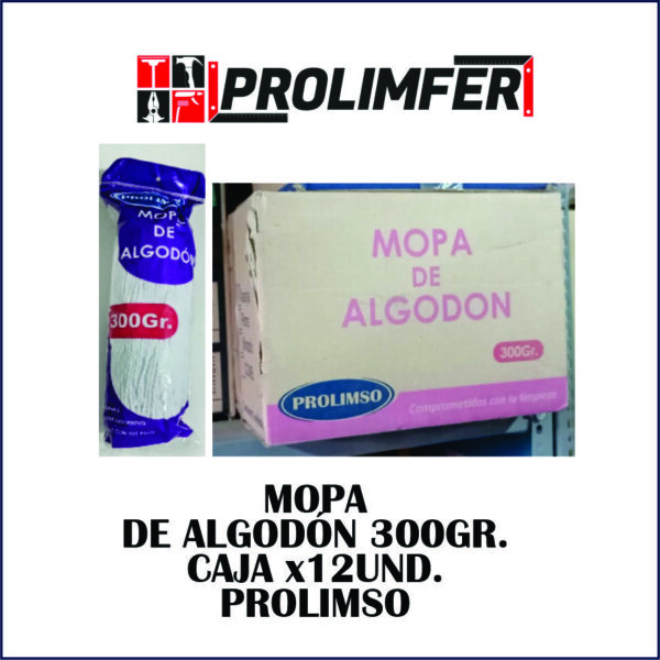 Mopa de algodón 300gr caja x12und - PROLIMSO