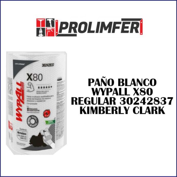 Paño blanco Wypall X80 regular 30242837 - KIMBERLY CLARK