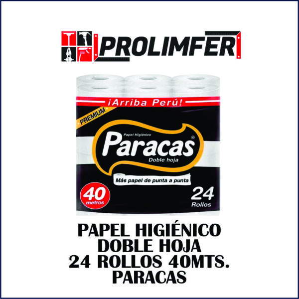 Papel higiénico doble hoja 24rollos 40mts - PARACAS