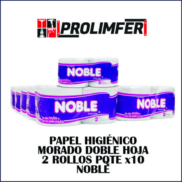 Papel higiénico morado doble hoja 2rollos pqte x10 - NOBLE