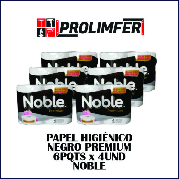 Papel higiénico negro premium 6pqts x4und - NOBLE