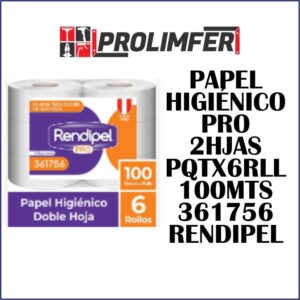 papel higienico pro 2hjas pqtx6rll 100mts 361756 - RENDIPEL