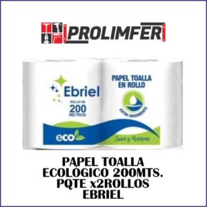 Papel toalla ecológico 200mts pqte x2rollos - EBRIEL
