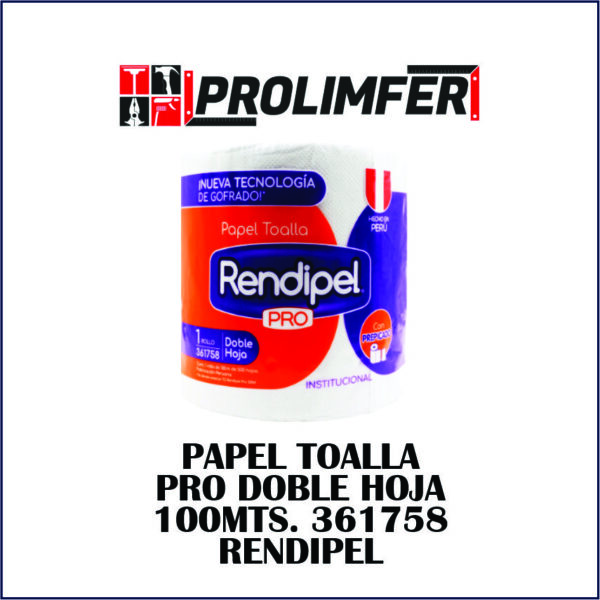 Papel toalla pro doble hoja 100mts 361758 - RENDIPEL