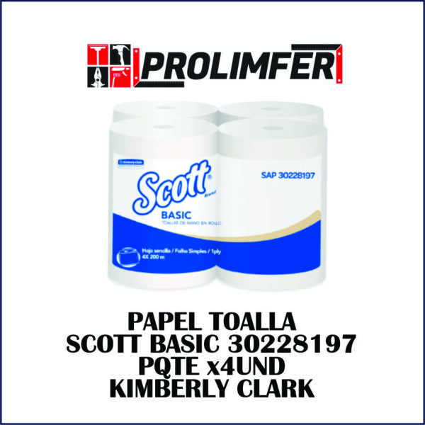 Papel toalla Scott Basic 30228197 pqte x4 - KIMBERLY CLARK