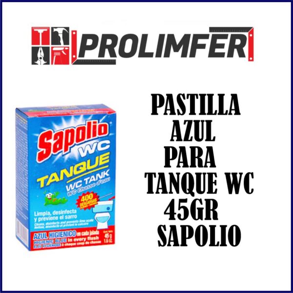Pastilla azul WC tanque 45gr - SAPOLIO