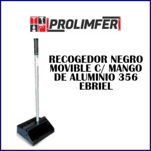 Recogedor negro movible con mango de aluminio 356 - EBRIEL