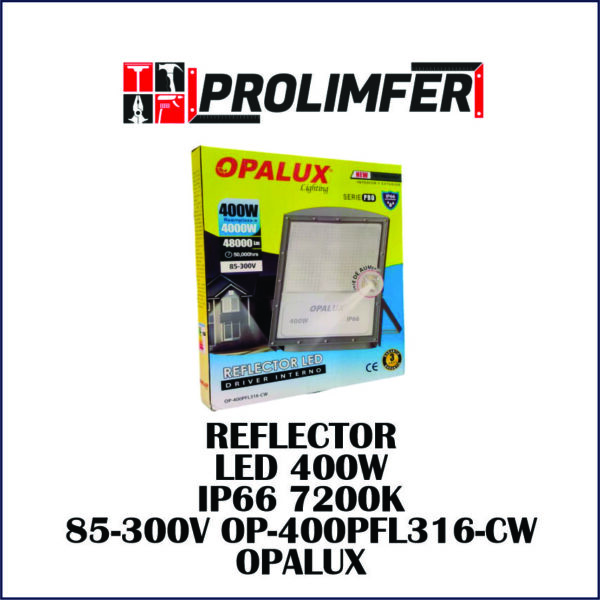 Reflector led 400w IP-66 7200k 85-300v OP-400PFL316-CW - OPALUX