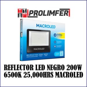 Reflector led negro 200w 6500k 25,000hrs - MACROLED