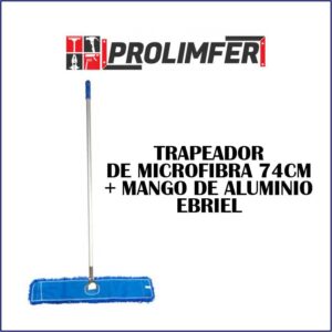 Trapeador de microfibra 74cm + mango de aluminio - EBRIEL