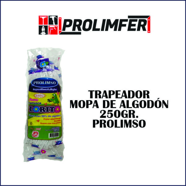 Trapeador mopa de algodón 250gr - PROLIMSO