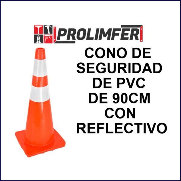 Cono de seguridad pvc de 90cm con reflectivo