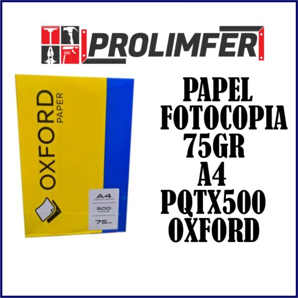 Papel fotocopia 75gr a4 pqtx500 - OXFORD
