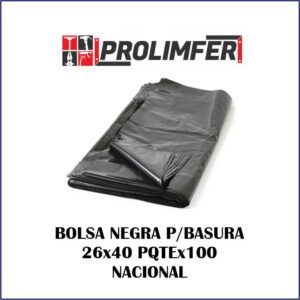 Bolsa negra para basura 26×40 paquete x100 – NACIONAL