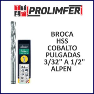 BROCA HSS COBALTO PULGADAS 3/32" A 1/2" - ALPEN