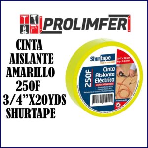 Cinta aislante amarillo 250f 3/4" x20yds - SHURTAPE