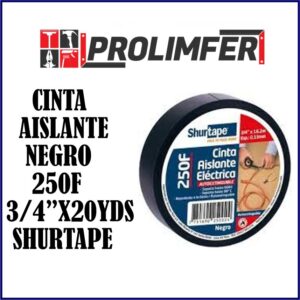 Cinta aislante negro 250f 3/4"x20yds - SHURTAPE