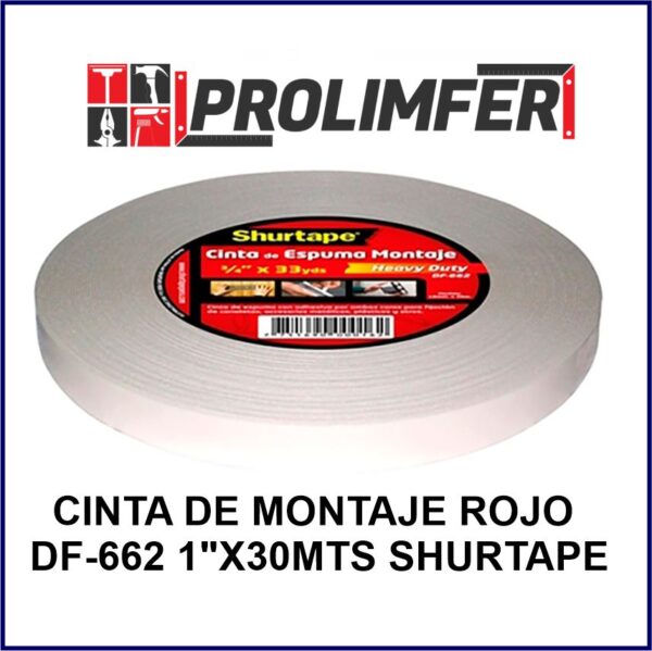 Cinta de montaje rojo df-662 1x30mts - SHURTAPE