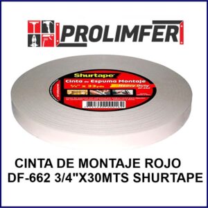 Cinta de montaje rojo df-662 3/4"x30mts - SHURTAPE