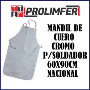 MANDIL DE CUERO CROMO PARA SOLDADOR 60X90CM NACIONAL