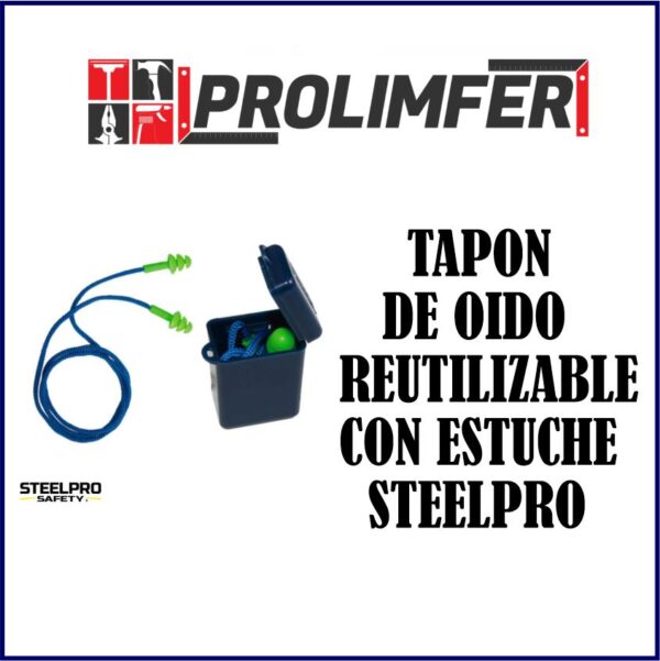 TAPON DE OIDO REUTILIZABLE CON ESTUCHE STEELPRO